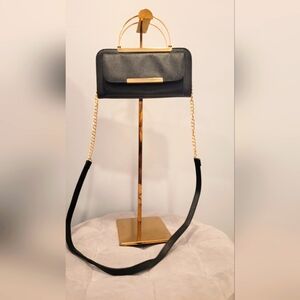 Black Clutch with removable Crossbody Strap EUC